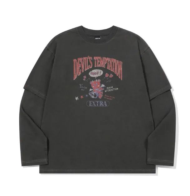 26FW★ Devil Bear Layered Pigment Long Sleeve