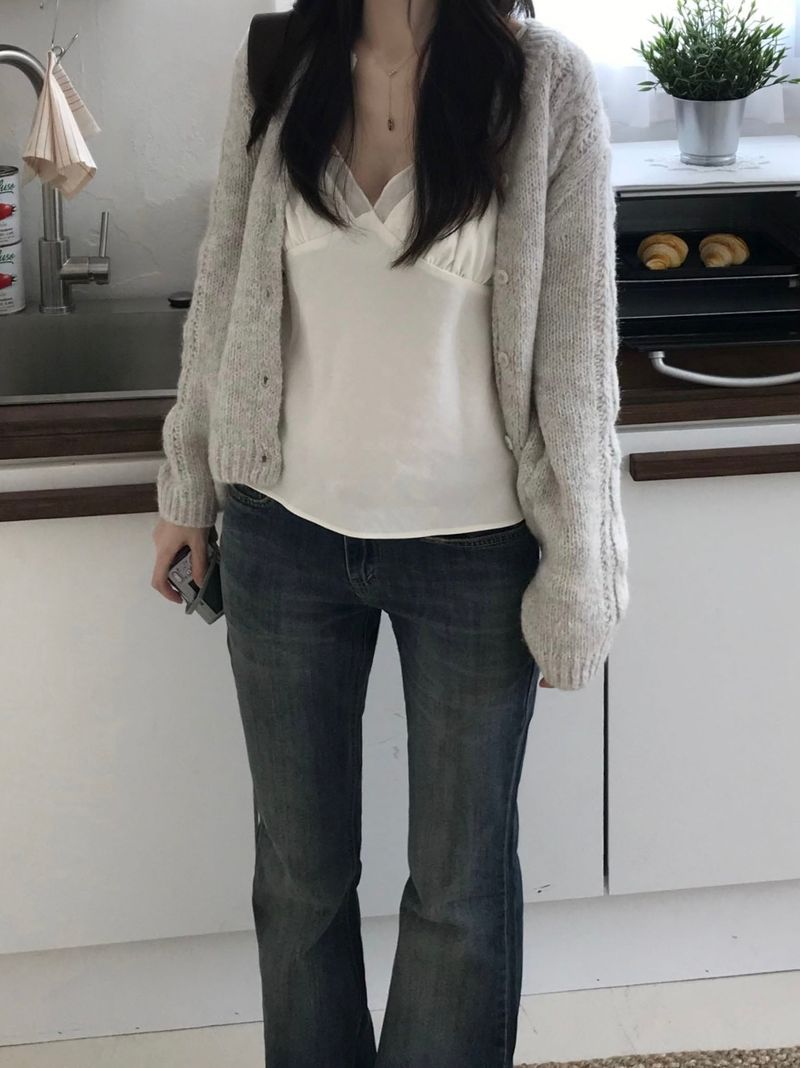 cable cardigan (2 colors)