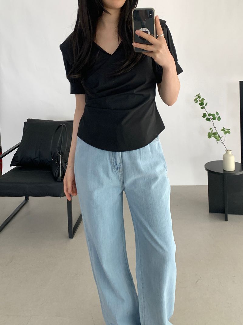Irain Wide Blue Denim Pants