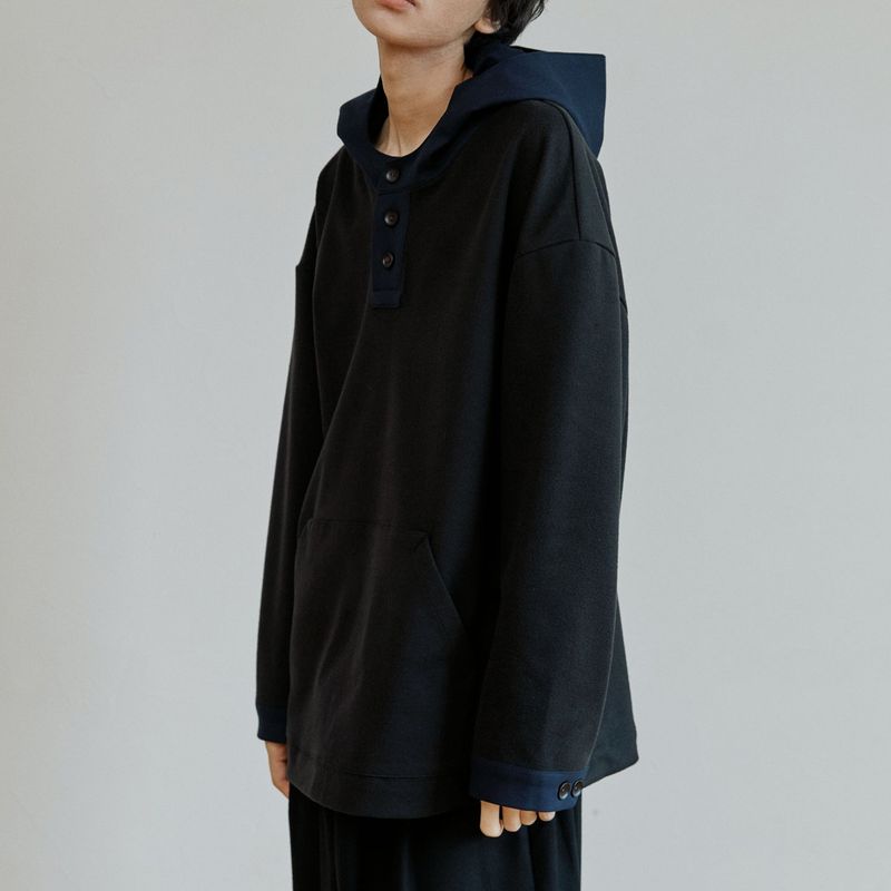 malen（マレン）の「unisex tow color hood black（Tops）」