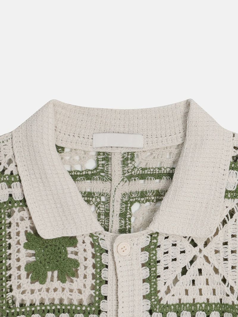ASCLO Clover Crochet Short Sleeve Cardigan (2color)