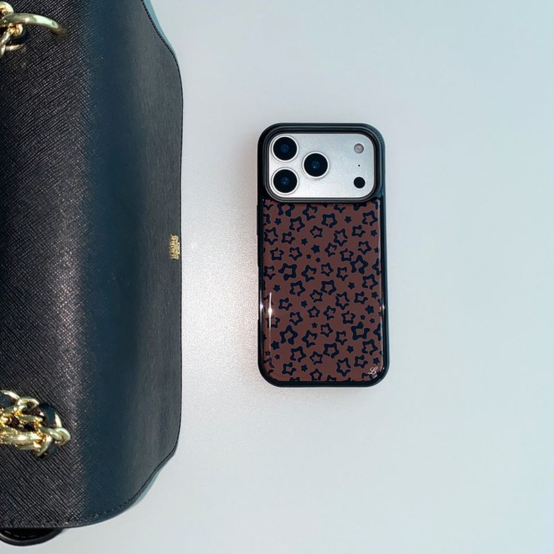 [MADE] STAR LEOPARD PHONE CASE BROWN (epoxy bumper)