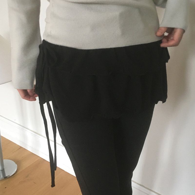 Into wool frill wrap skirt