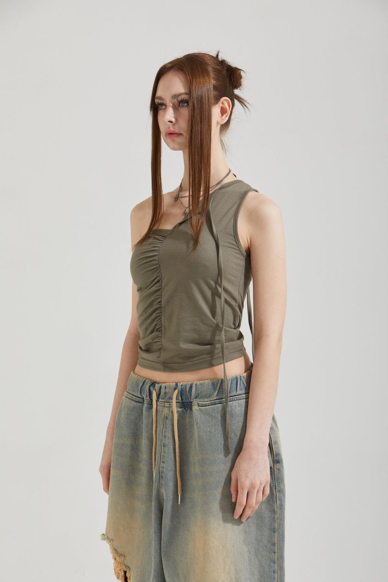 SHIRRING CHOKER TOP