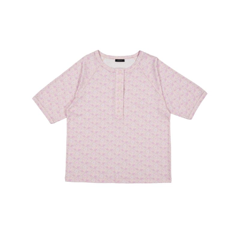 Baby Flower Henley Neck Tee