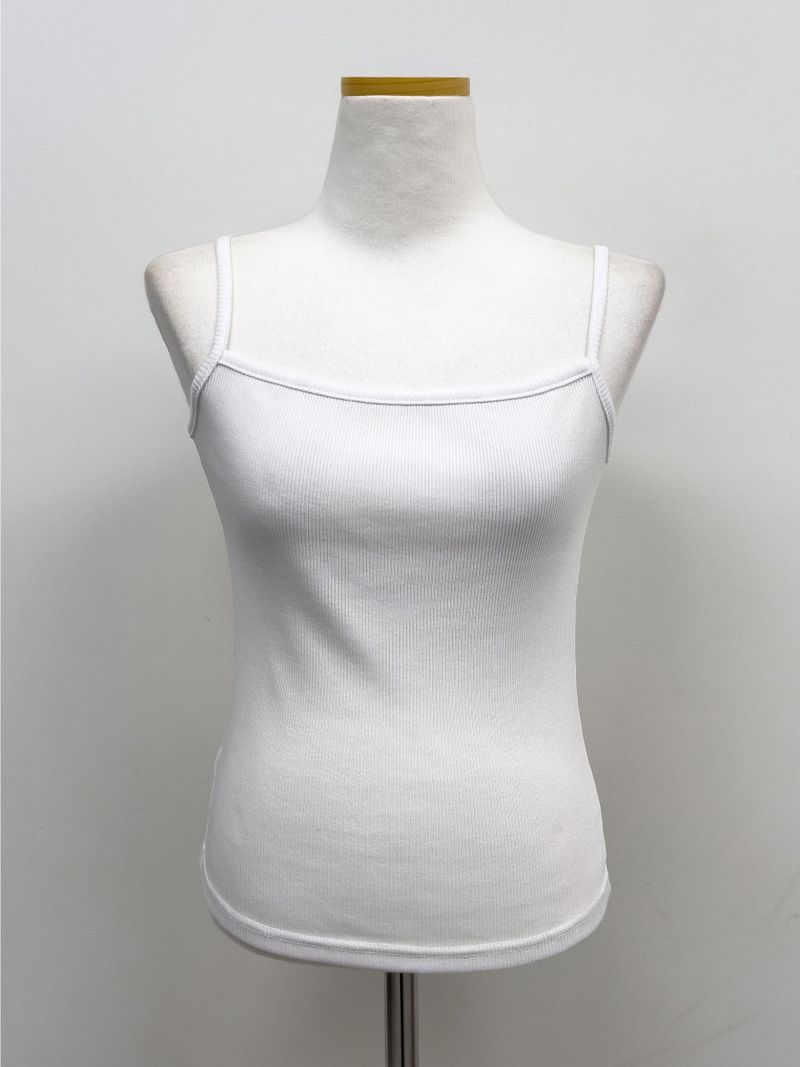 Boat Neck Square Ribbed Sleeveless