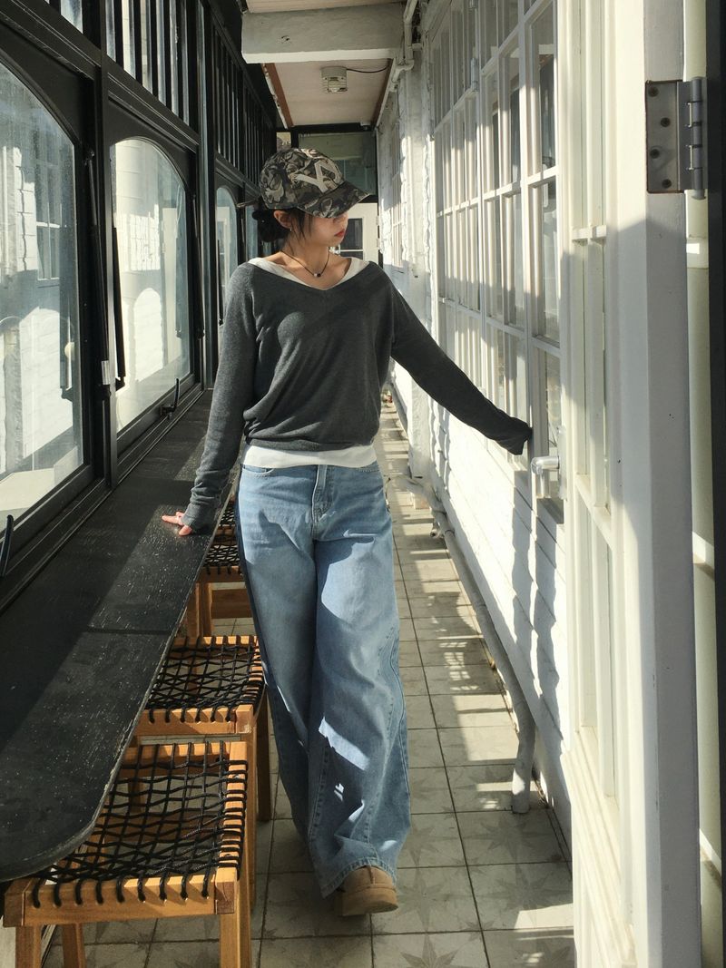 Vero Cut Washed Wide Denim (2c)