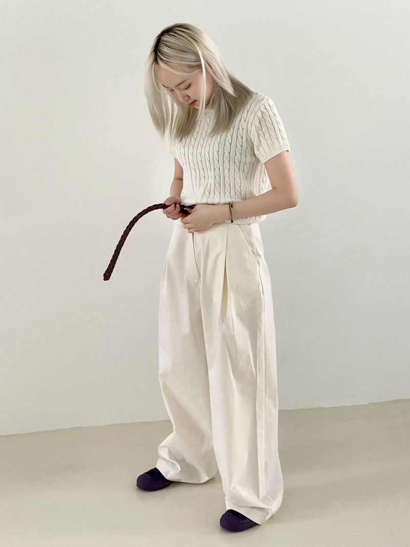Arco iris(アルコイリス)の「Dull bizo pintuck wide pants(Pants)」