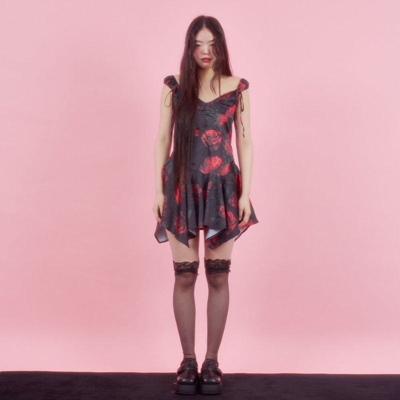 ROSE BUSTIER DRESS [RED]