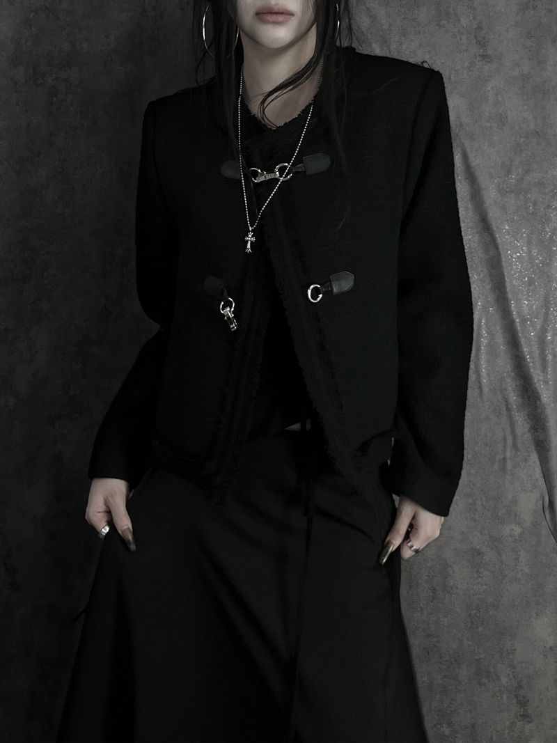 buckle tweed jacket (2color)