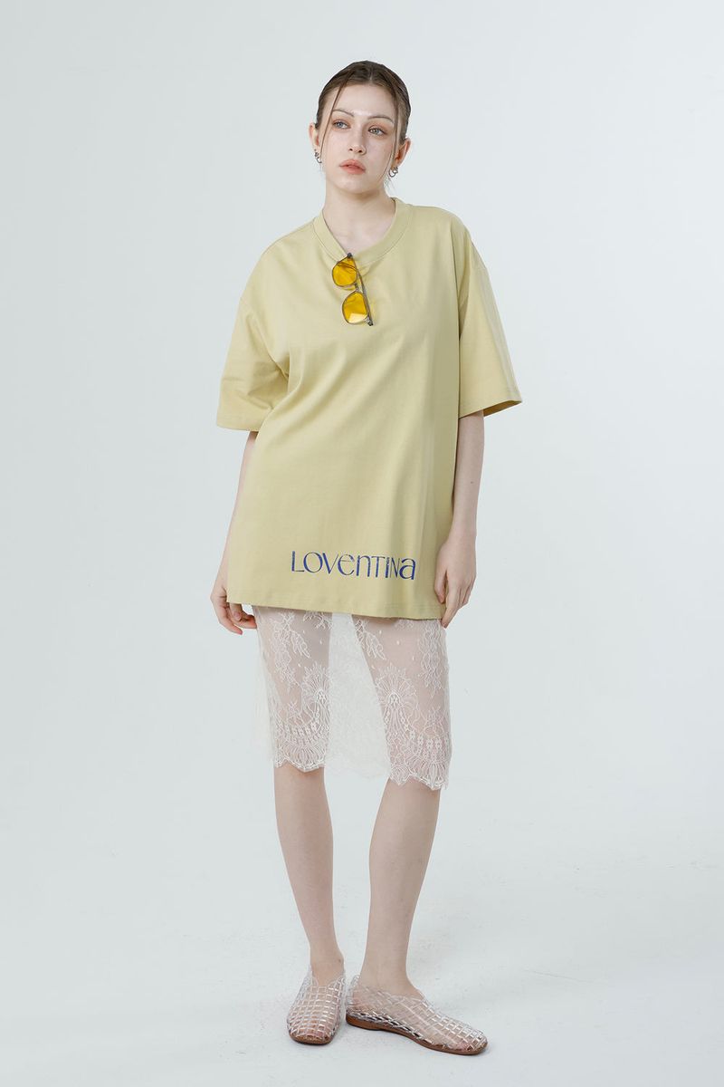 MULTI PRINTING T-SHIRT LIZE_MUSTARD