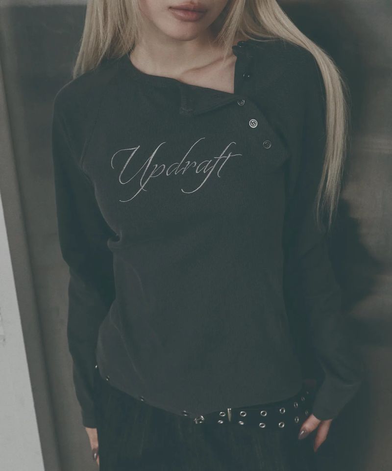 Pigment button henley long-sleeve [Grey]