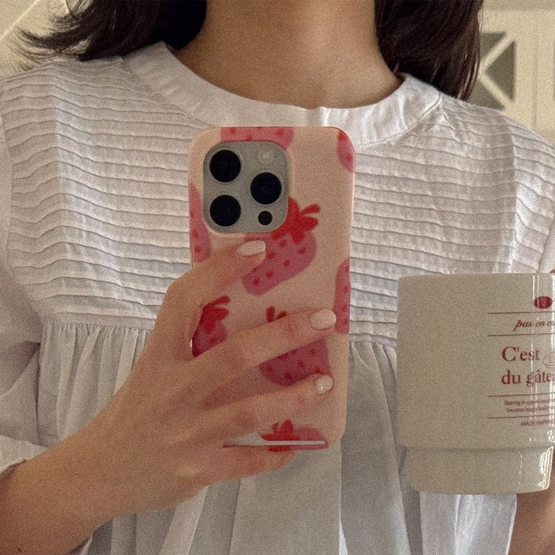 [Mademoment] strawberry delight pattern design iphone card case