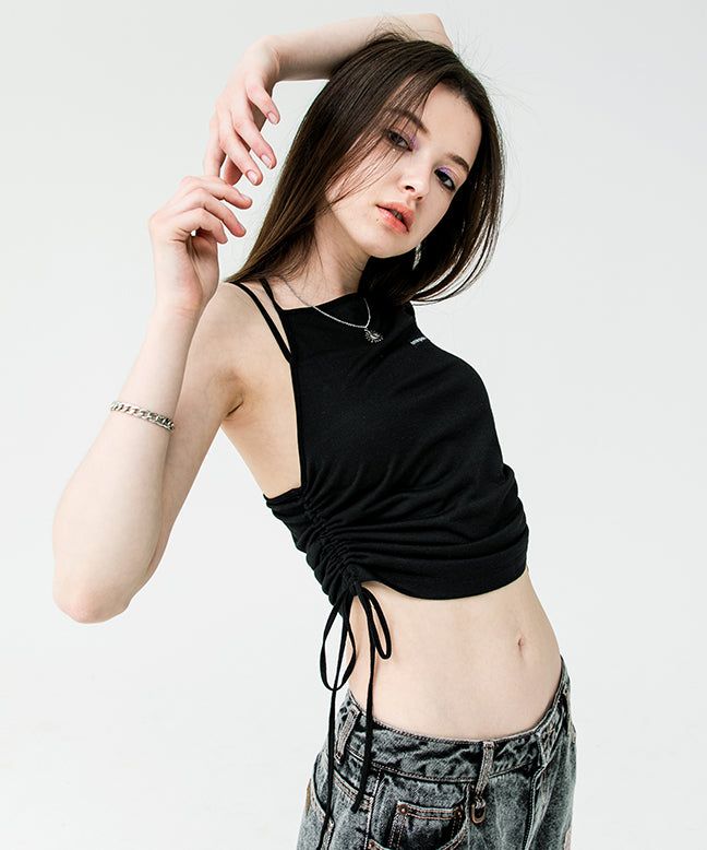 runningHIGH（ランニングハイ）の「HALTER NECK SEE THROUGH SLEEVELESS TOP（Tops）」