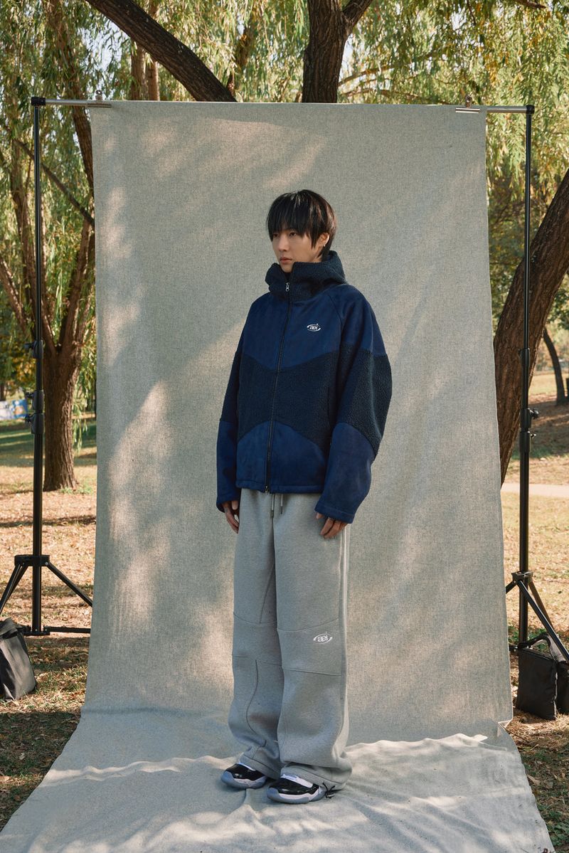 FLEECE HOODIE ZIP-UP [NAVY]