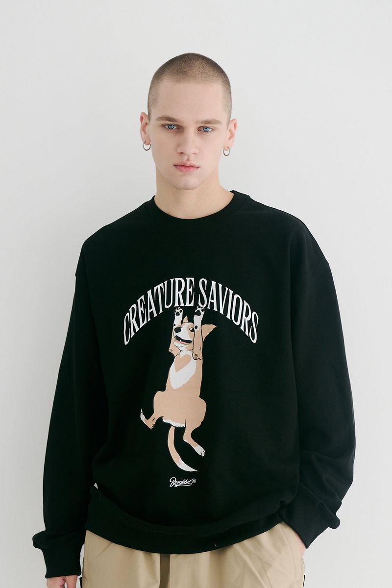 BSRABBIT(ビエスラビット)の「BSR2223FWPO070 CS LUCKY CREWNECK BLACK(Tops)」