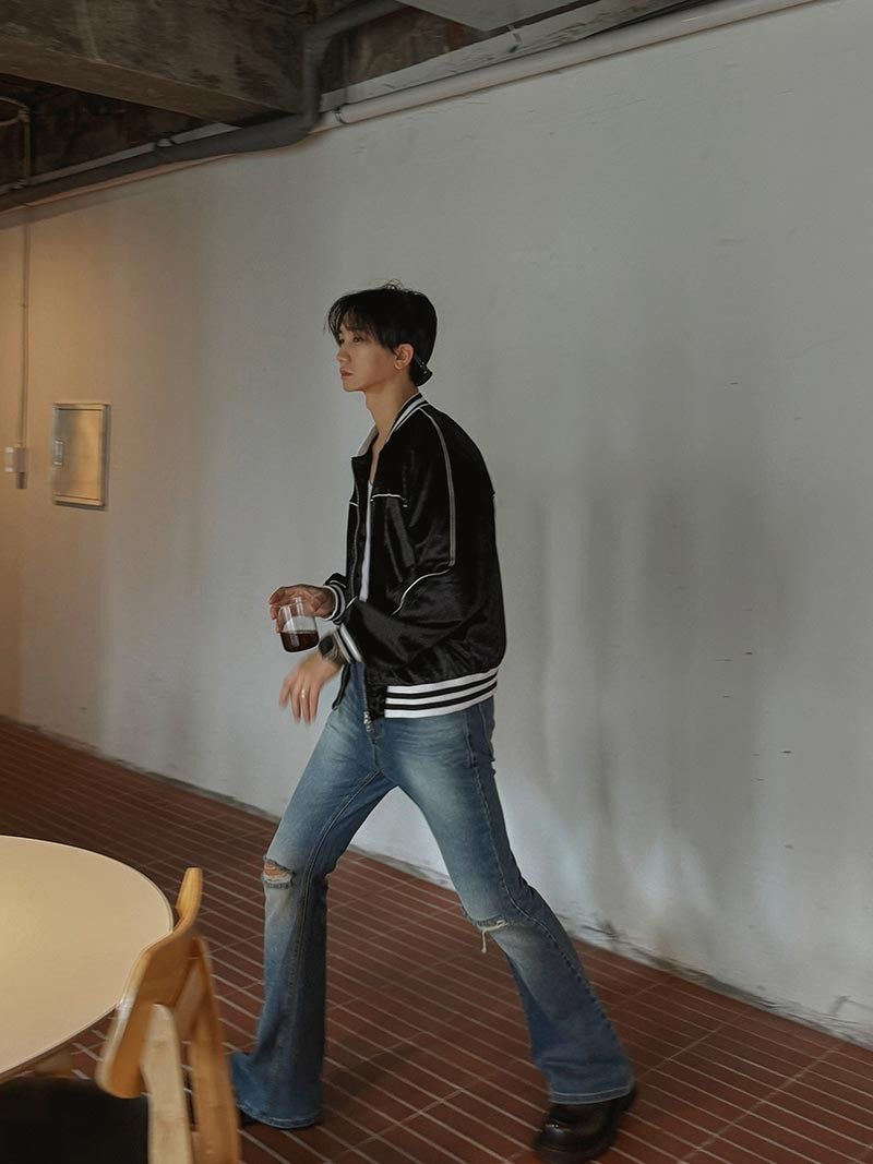 ASCLO Knee Des Bootcut Denim Pants