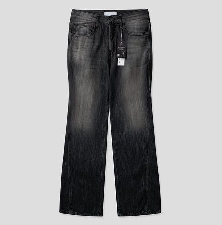 Summer Cool Oil Washed Flare Denim Pants
