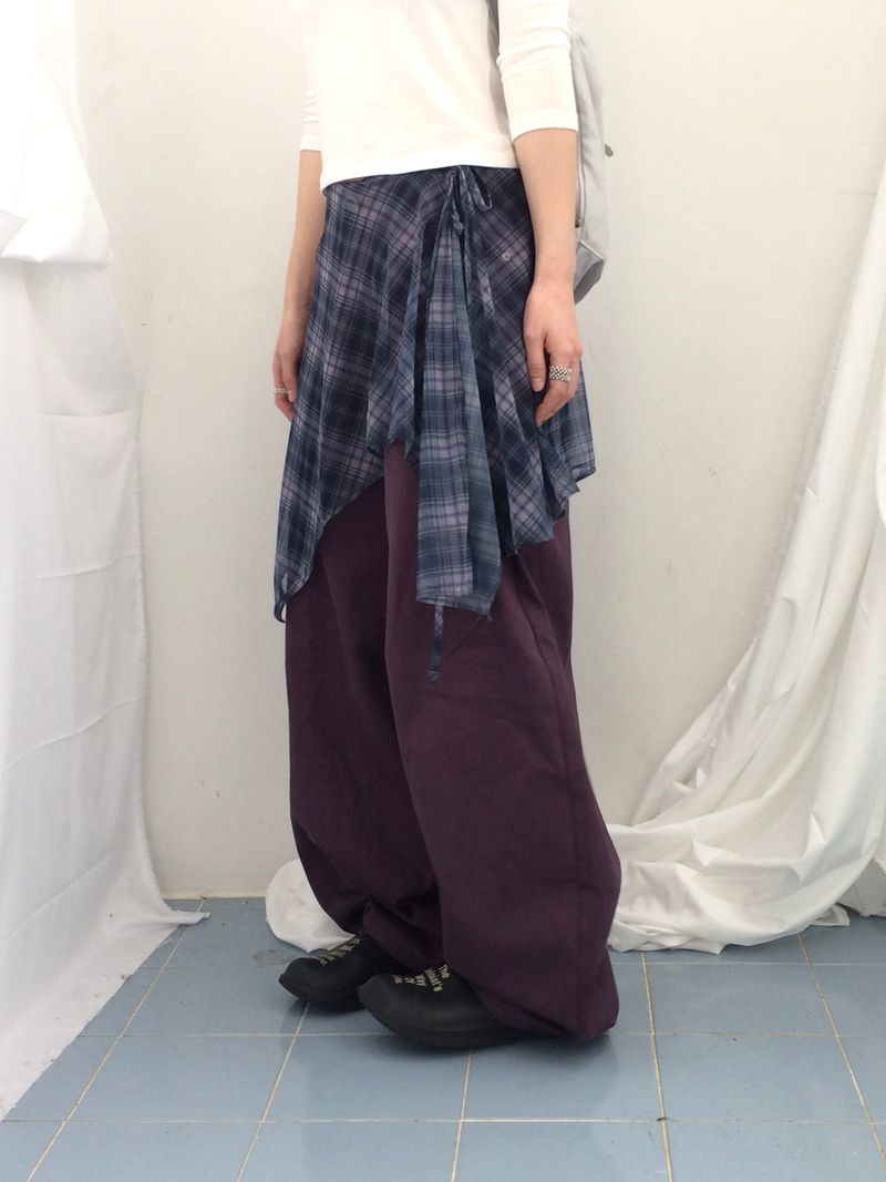 Misty Checkered Layered Skirt