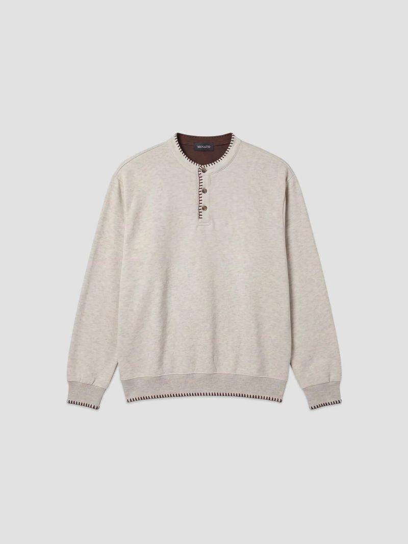 Cohi Stitch Henley Neck Long Sleeve