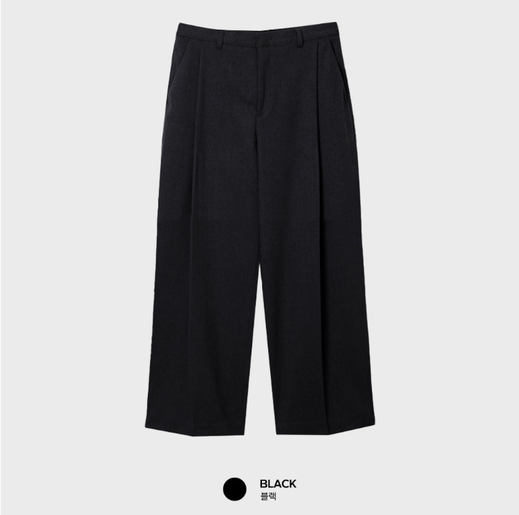 Yogis Deep Round Jaw Back Banding Wool Wide Slacks