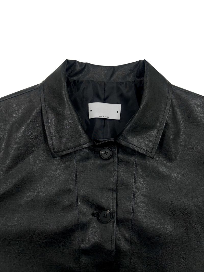 Leather Collar Jacket