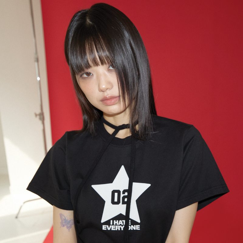 SOIF DRINK（ソイフ ドリンク）の「リボンロックTシャツ ブラック（トップス）」