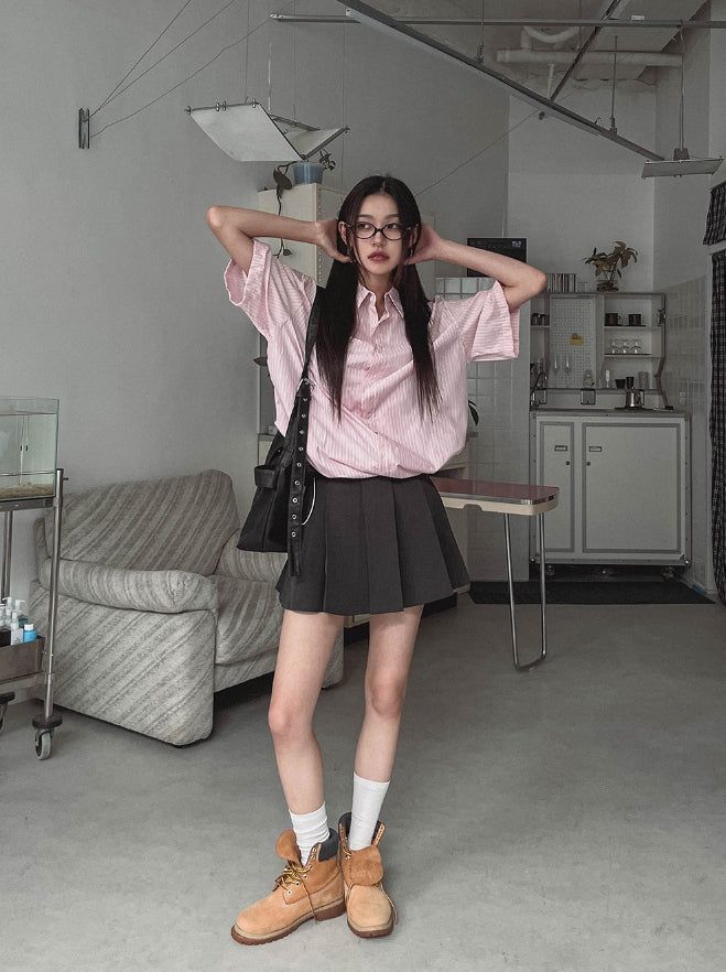 Tiba pleats mini skirt