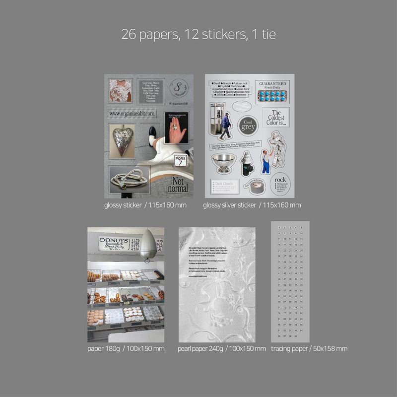 oab tone pack silver / scrap sticker set