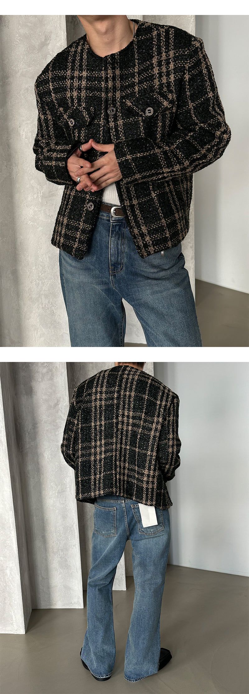 [F/W] Check two pocket tweed jacket(2color)