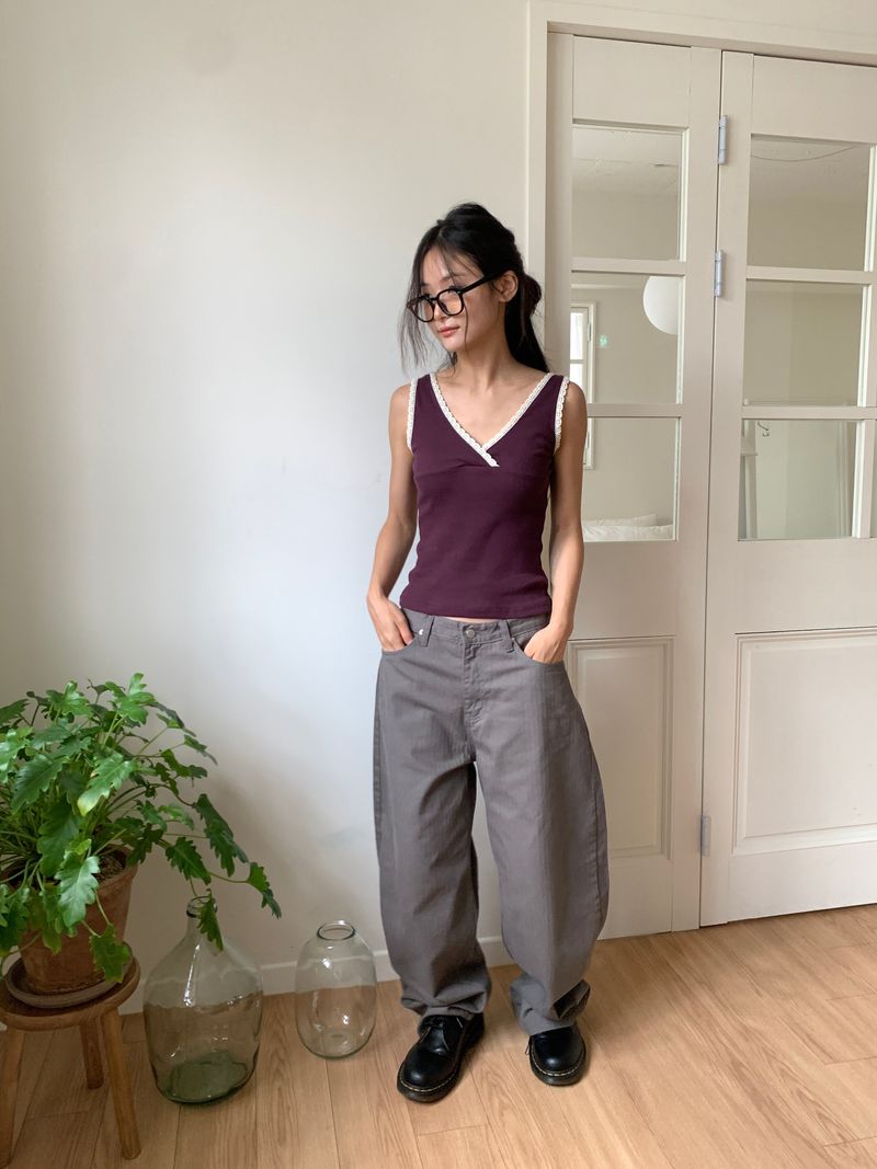 TWILL BACK POCKET STUD PANTS (3C)