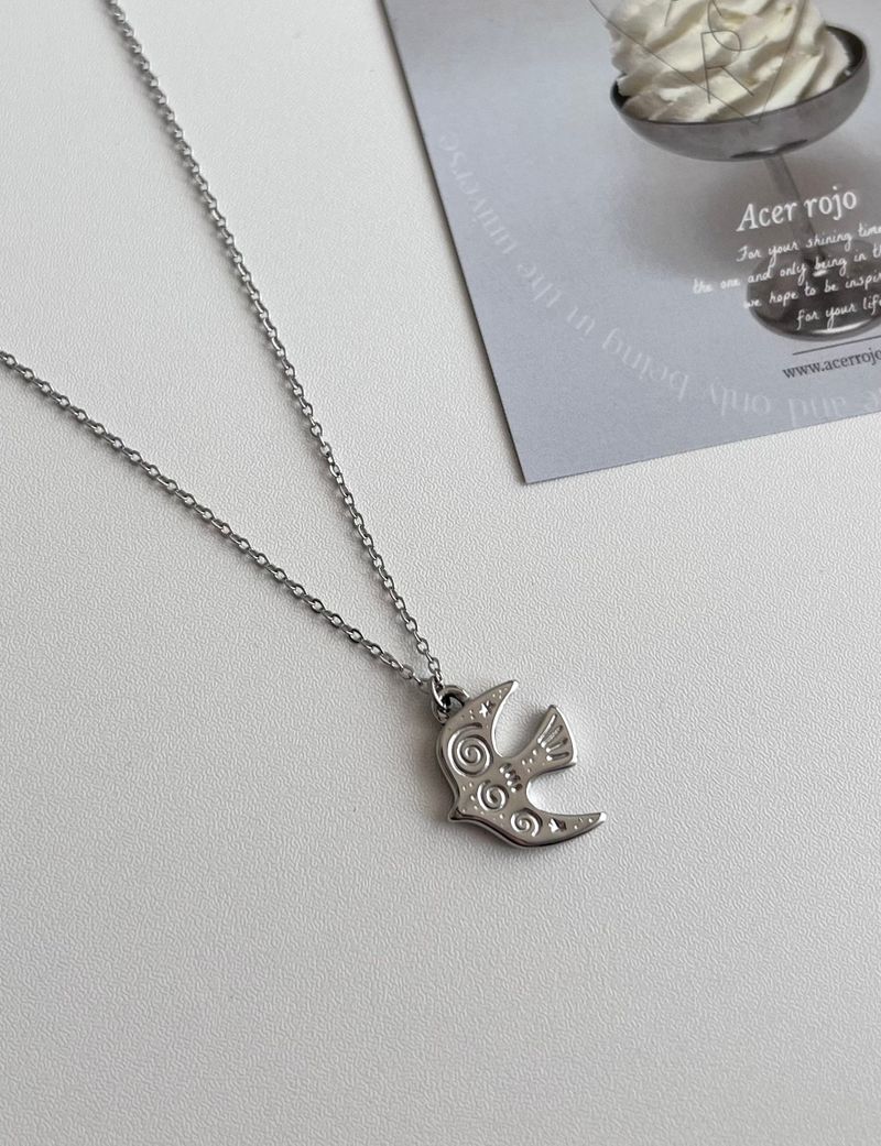 brd Lovely Bird Stainless Steel Lucky New Long Beads Layered Coin Luck Necklace
