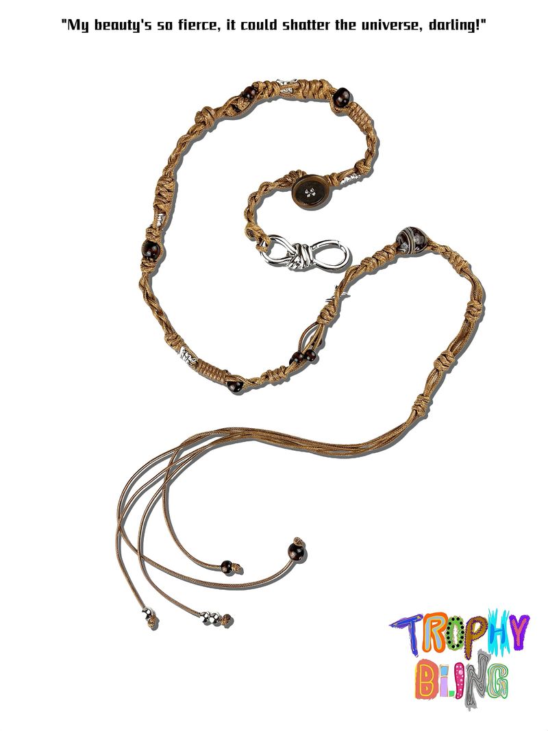 Brown Braided Rope Waist Necklace