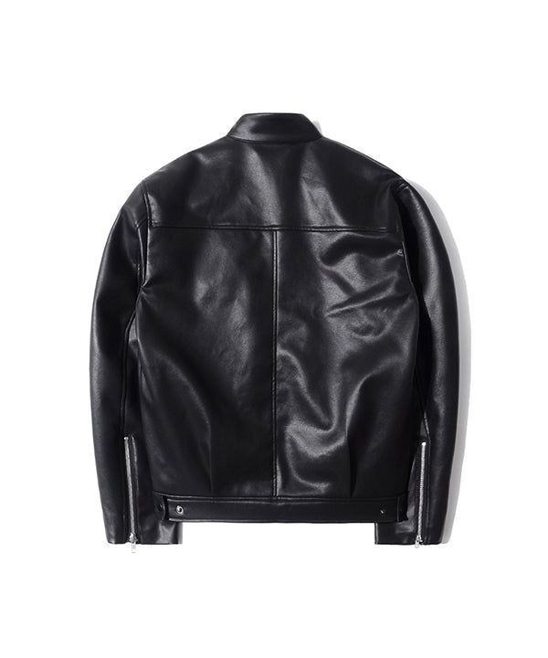 RG Synthetic Leather Moto Jacket (Black)