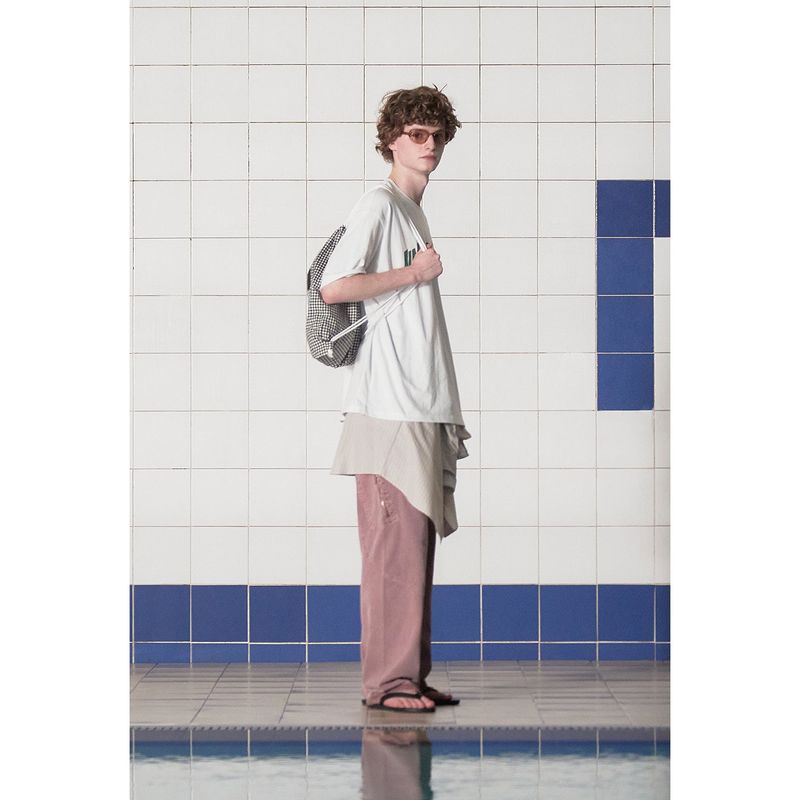 LOGO GINGHAM CHECK GYM SACK / BLACK