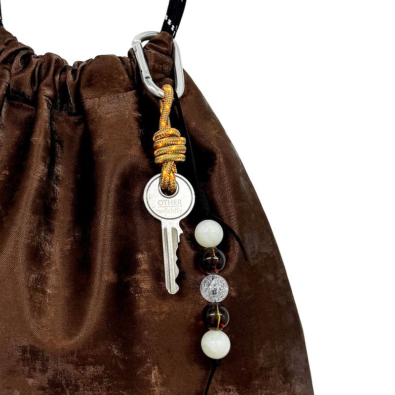Bohemian Big Keyring [Brown Beads]