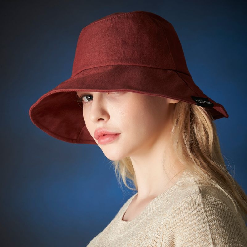 Wire brim bucket hat Burgundy