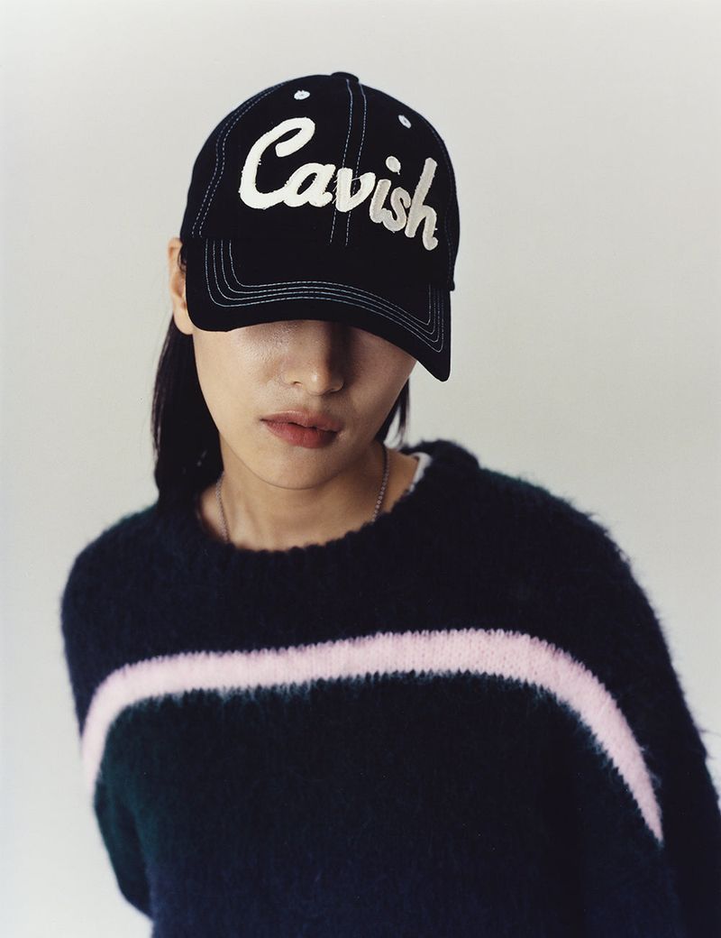 STITCH POINT SCRIPT LOGO CAP BLACK(CV2CFUAB21A)