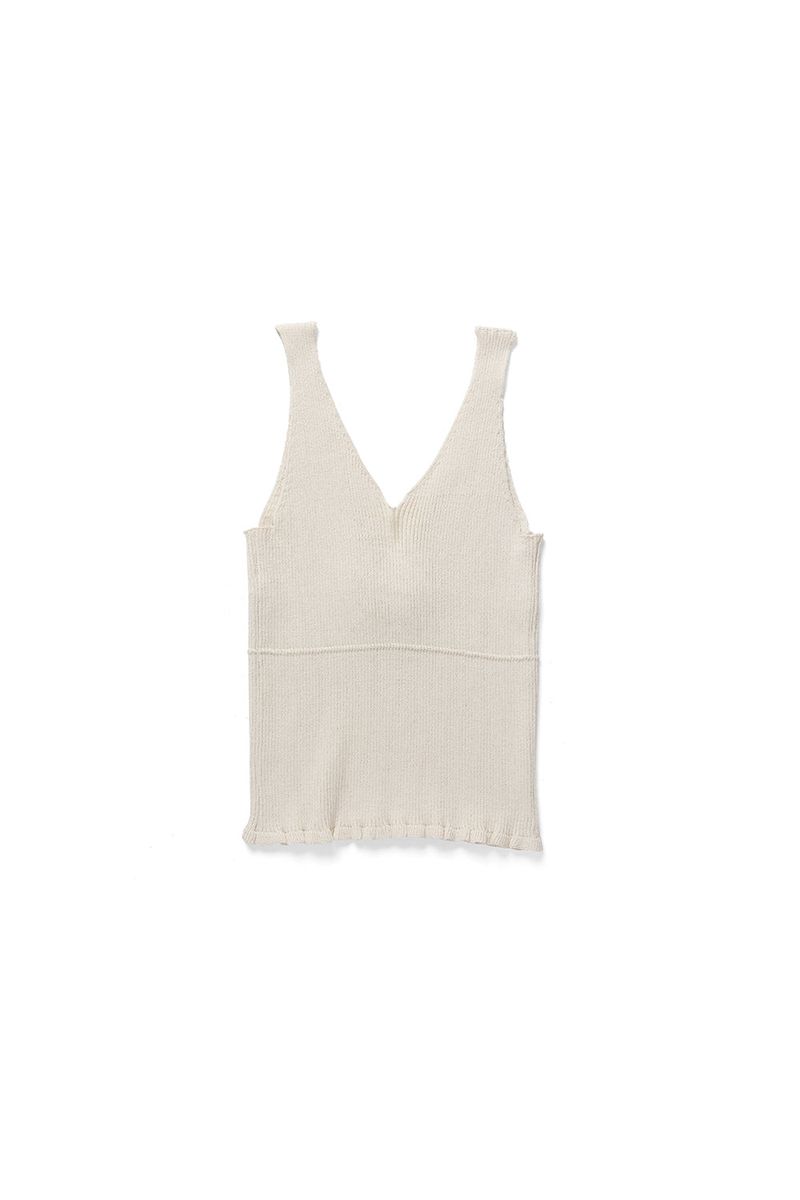Lily frill sleeveless knit_ivory