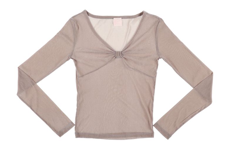 SHERRY RIBBON VELVET TOP (GREY)
