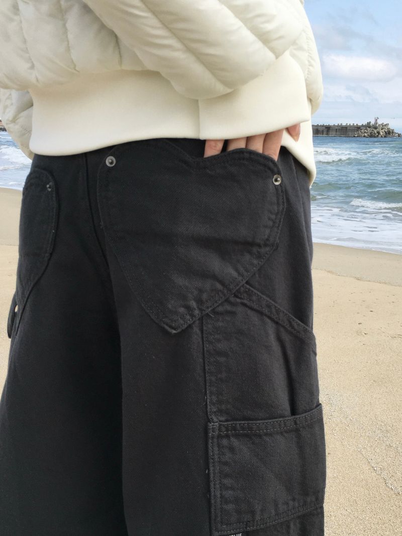 Lovey Heart Cargo Wide Pants (3c)