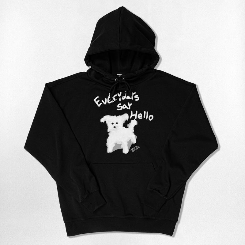 NOTUSUAL(ノットユージュアル)の「Hello Puppy Over-fit Hoodie - 5COLOR(Tops)」