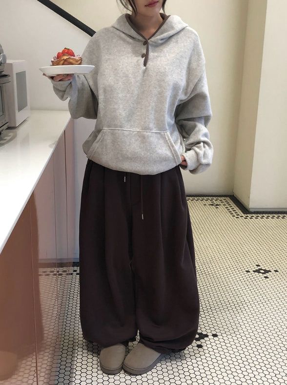 Tiber Button Snap Hood Color Matching Fleece