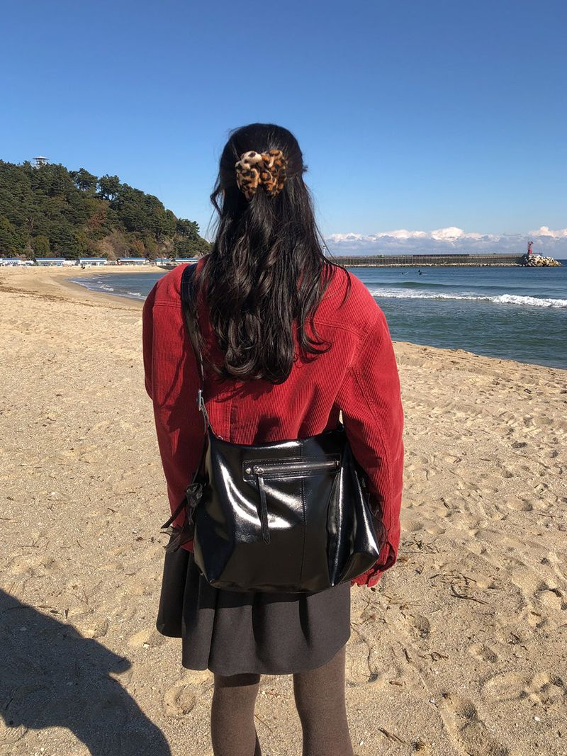 Pillow ribbon bag_black