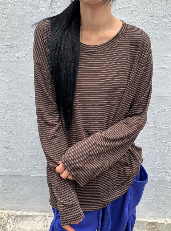 Iona Loose-Fit Stripe Long Sleeve Tee