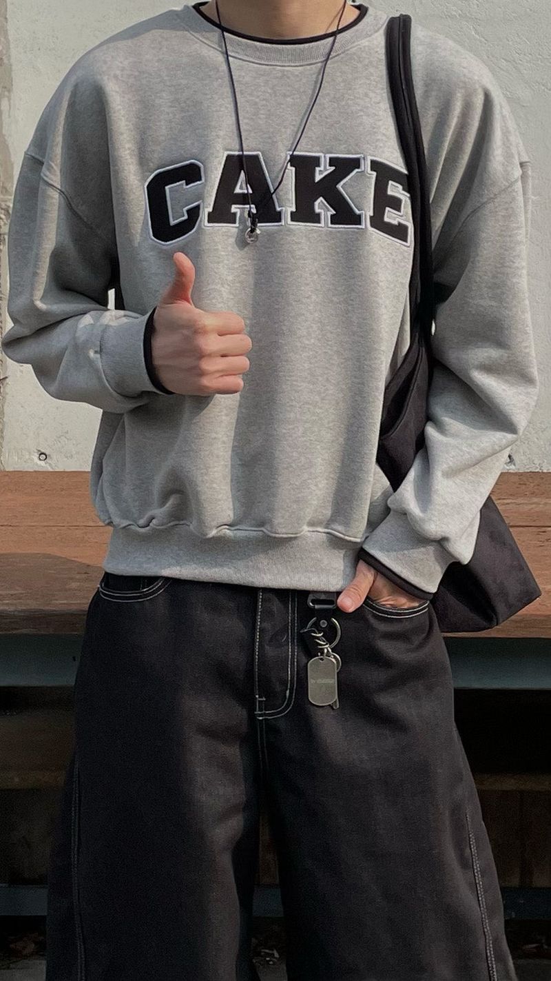 sweet cake color-block sweatshirt (3colors)