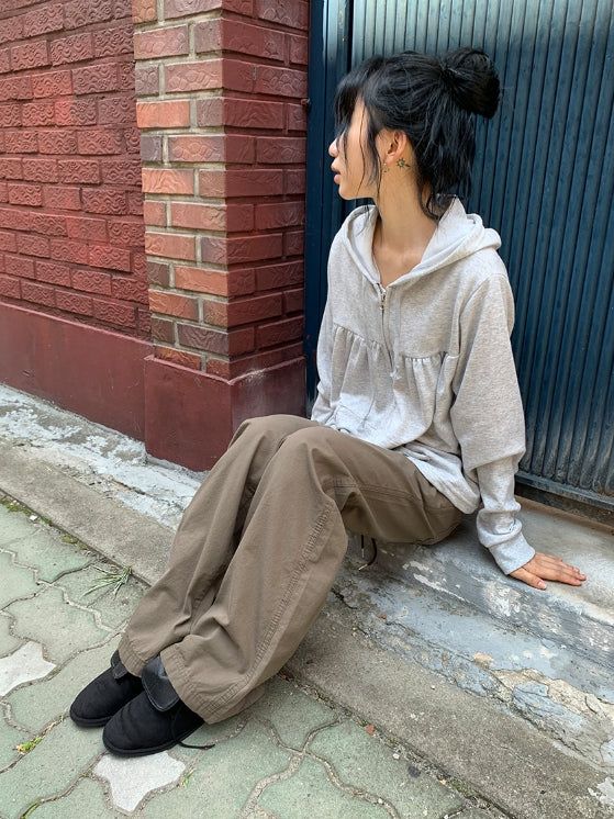 Drea Banding Cotton Wide Bootcut Pants