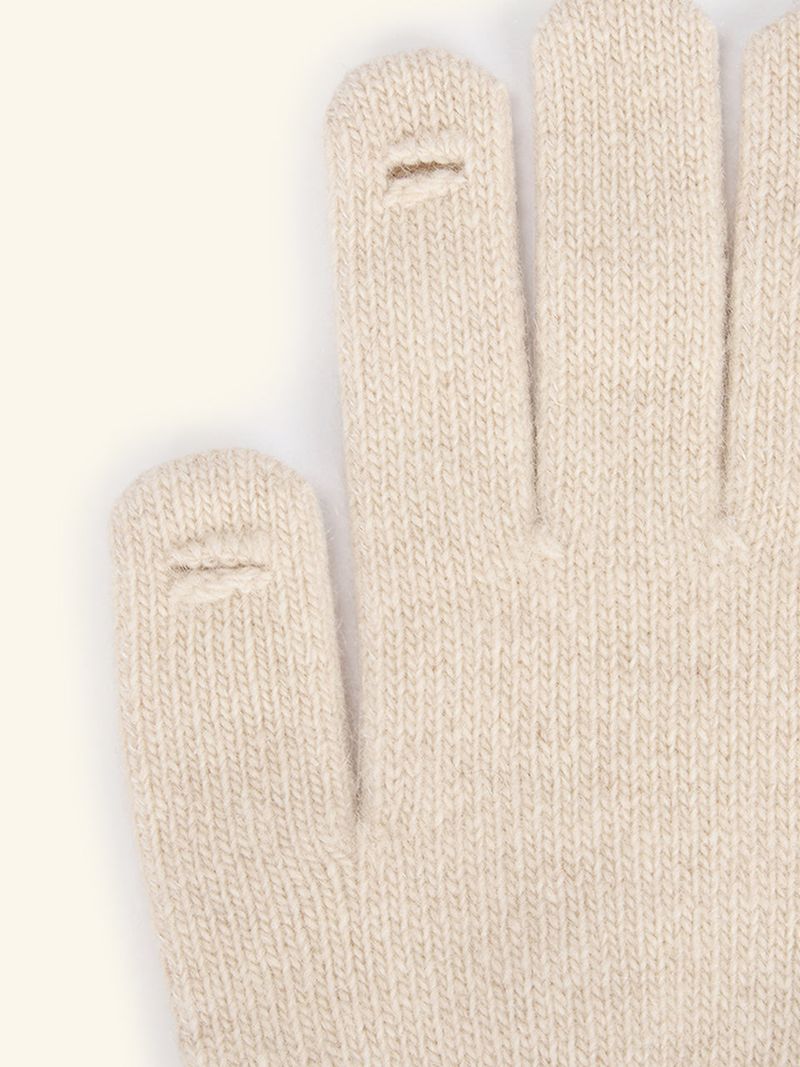 Label Finger Hole Short Glvoes