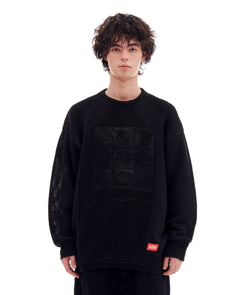 ARCHIVE BOLD(アーカイブボールド)の「939 PANELED MESH KNIT (BLACK)(Tops)」