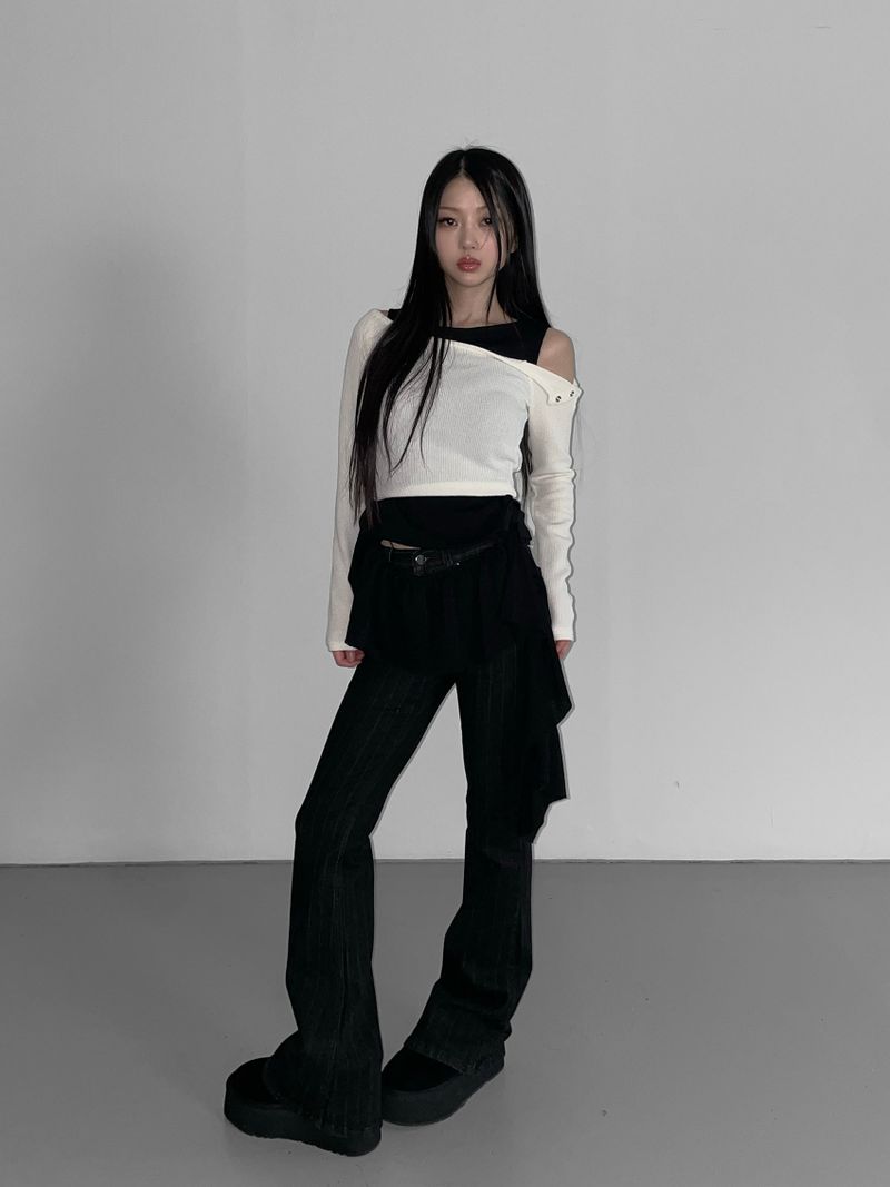 solitude striped bootcut